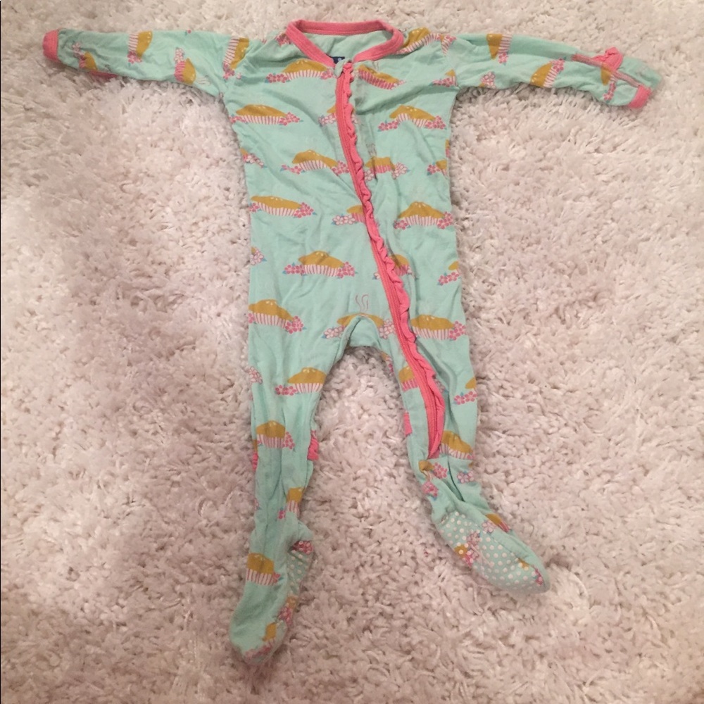 Kickee pants footed onesie 3-6 months